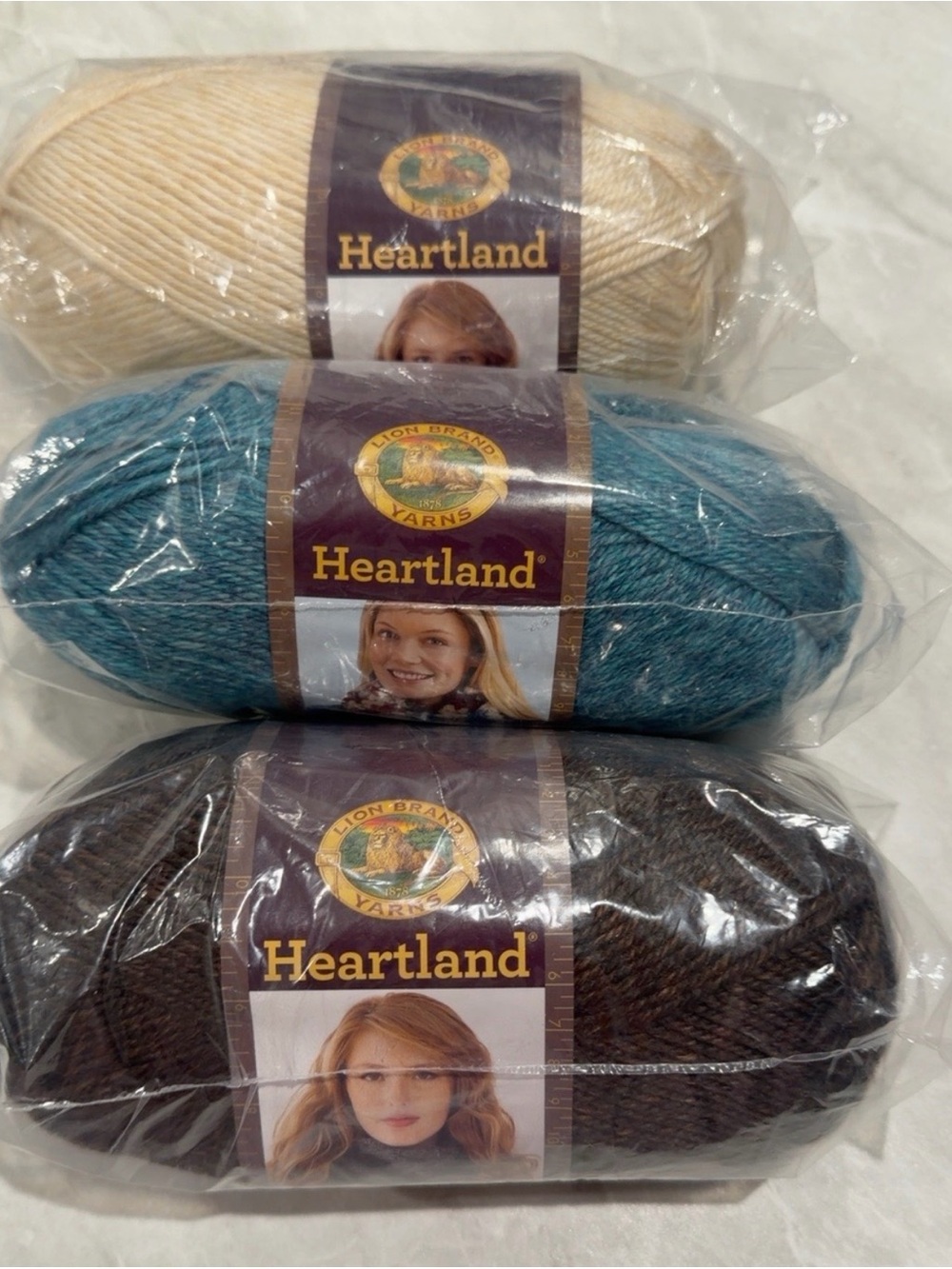 Lion Brand Heartland Yarn Lot of 3 Skeins Worsted #4 Acrylic 753 Yards